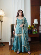 Jassica Sea Green Sharara Set