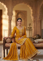 Rhea Heritage Embroidered Sharara Set