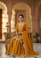 Rhea Heritage Embroidered Sharara Set