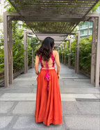 Siyaana Pink & Orange Heavy Embroidered Sharara Set