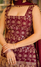 Reeva Green Heavy Embroidery Gharara Set