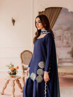 Ruhani Diamond Work Crepe Silk Farshi Set