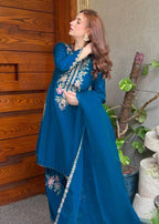 Rida French Crepe Embroidered Farshi Set