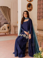 Ruhani Diamond Work Crepe Silk Farshi Set