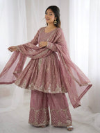 Zivora Fendy Silk Sequence Palazzo Set