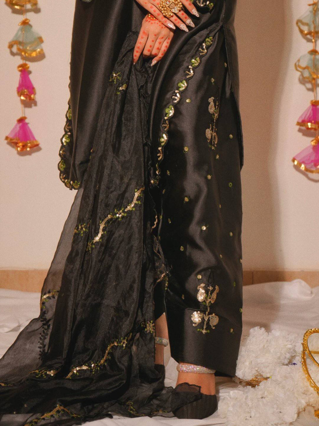 Alina Japan Satin Embroidered Farshi Set