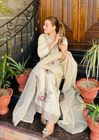 Rida French Crepe Embroidered Farshi Set