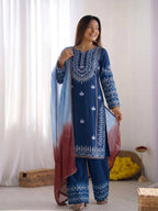 Noor Zahra Embroidered Rayon Cotton Farshi Suit Set