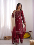 Noor Zahra Embroidered Rayon Cotton Farshi Suit Set