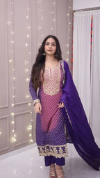 Zivara Printed Chinon Suit Set
