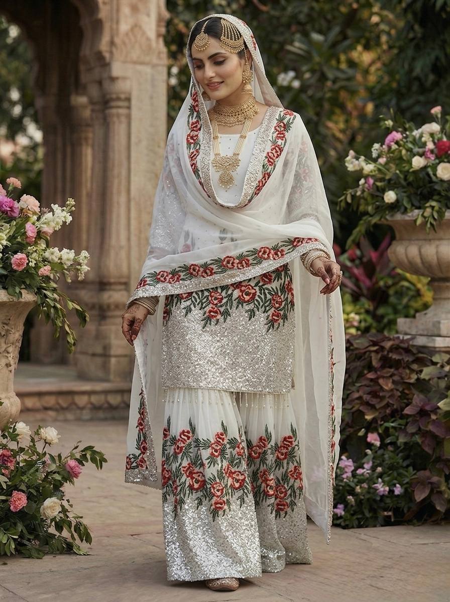 Virelza Fendy Silk Handwork Sharara Set