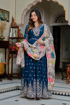 Neyrisa Georgette Flair Gown Set