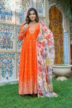 Neyrisa Georgette Flair Gown Set