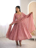 Ravelya Roman Silk Flair Suit Set