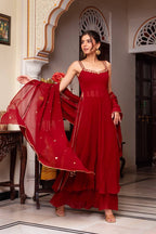 Mirraya Georgette Mirror Work Suit Set