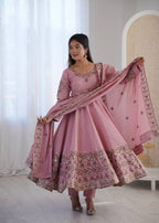 Aarohi Royal Roman Silk Gown Set