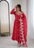Anaya Crunchy Silk Embroidery Gown Set