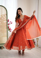 Meher Rainbow Sequence Anarkali Gown Set