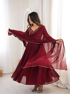 Ruhani Faux Georgette Handwork Gown Set