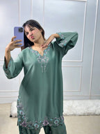 Zoya Aafreen Thread Sequence Farshi Salwar Suit Set