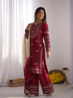 Noor Zahra Embroidered Rayon Cotton Farshi Suit Set