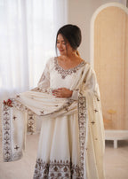 Aarohi Royal Roman Silk Gown Set