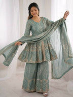 Zivora Fendy Silk Sequence Palazzo Set