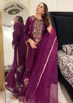 Rida French Crepe Embroidered Farshi Set