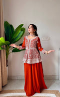 Modern Grace Georgette Embroidered Palazzo Set