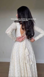 Nivara White Embroidered Georgette Anarkali Suit Set