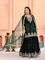 Velmira Velvet Sequence Sharara Set