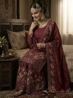 Virelza Fendy Silk Handwork Sharara Set