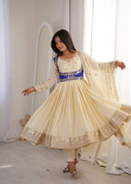 Avelora Chinon Silk Koti Anarkali Set