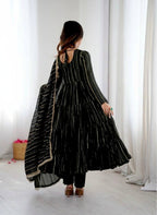 Miravya Chanderi Mirror Ruffle Gown Set