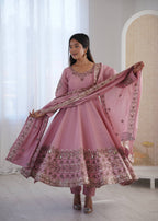 Aarohi Royal Roman Silk Gown Set