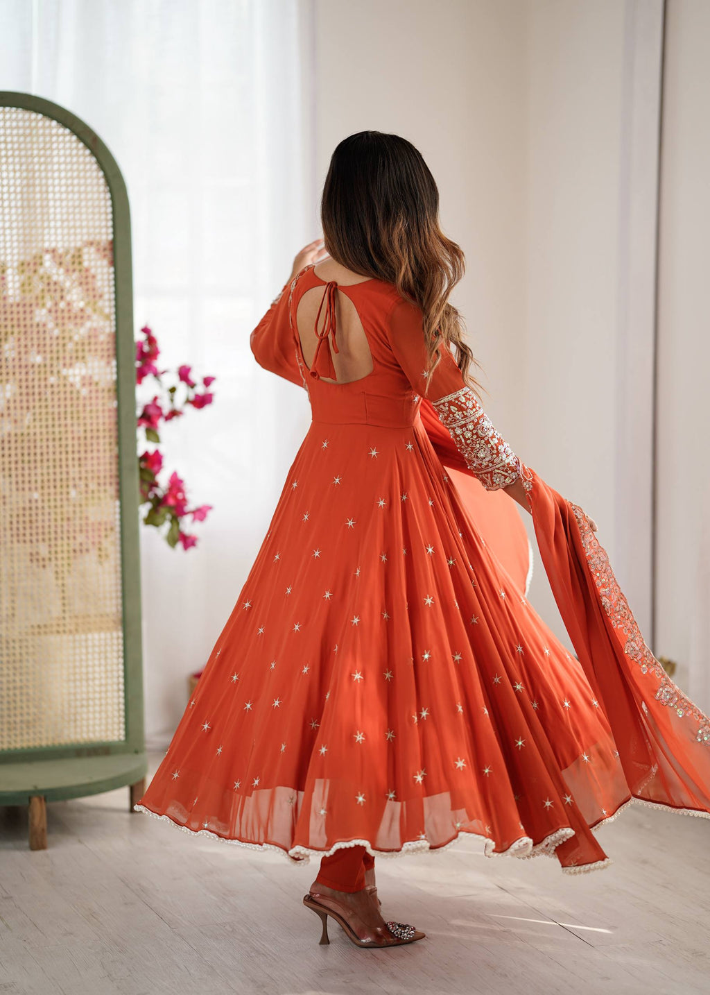 Meher Rainbow Sequence Anarkali Gown Set