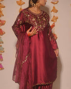Alina Japan Satin Embroidered Farshi Set