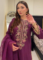 Rida French Crepe Embroidered Farshi Set