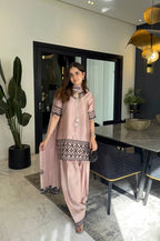 Meher Threadwork Crepe Silk Farshi Set