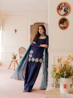 Ruhani Diamond Work Crepe Silk Farshi Set