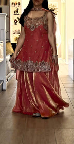 Mehrunisa Beads Handwork Frendy Silk Palazzo Set