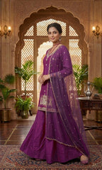 Zarmina Beads & Sequence Crepe Silk Lehenga Set
