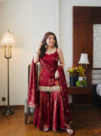 Jassica Sea Green Sharara Set