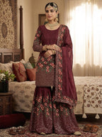Virelza Fendy Silk Handwork Sharara Set