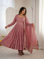 Ravelya Roman Silk Flair Suit Set