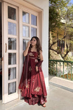 Premium Anarkali Jali Plazo Set