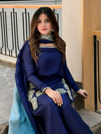 Ruhani Diamond Work Crepe Silk Farshi Set