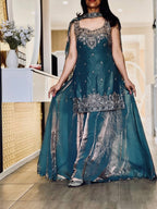 Mehrunisa Beads Handwork Frendy Silk Palazzo Set