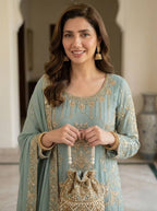 Sahar Sequence Embroidered Georgette Sharara Set