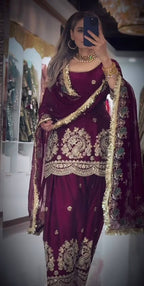 Zehvika Crushi Silk Farshi Set